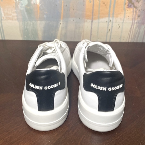 Golden Goose Pure-Star Leather Low Trainers White Black Mens size 40 - Picture 2 of 7